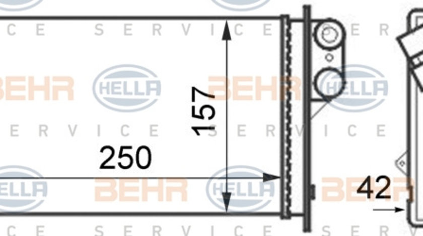 Schimbator caldura, incalzire habitaclu (8FH351024291 HELLA) PEUGEOT