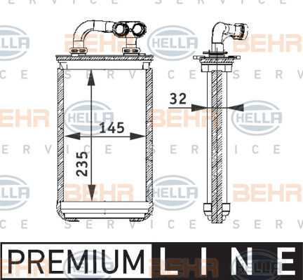 Schimbator caldura, incalzire habitaclu (8FH351311291 HELLA) BMW