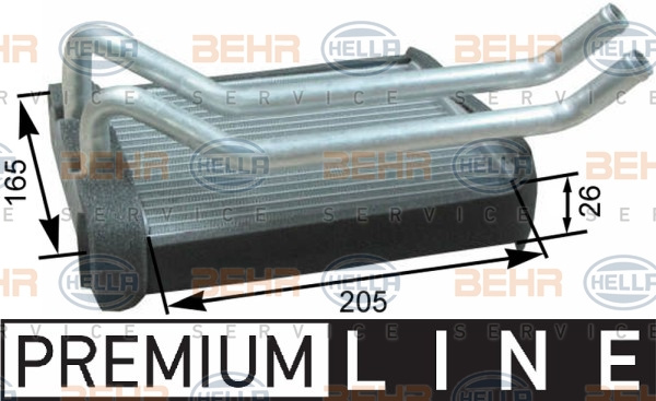Schimbator caldura, incalzire habitaclu (8FH351315221 HELLA) HYUNDAI