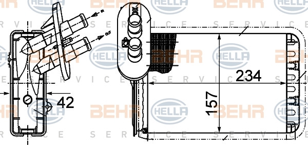 Schimbator caldura, incalzire habitaclu (8FH351313451 HELLA) FORD,SEAT,VW