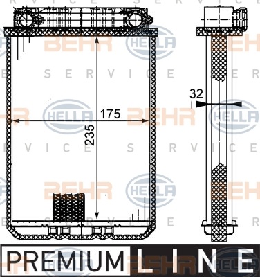 Schimbator caldura, incalzire habitaclu (8FH351311181 HELLA) MERCEDES-BENZ