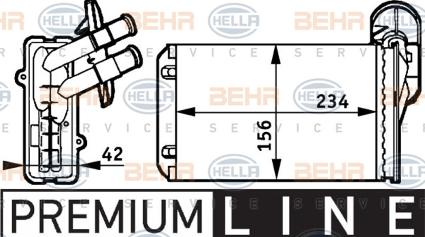 Schimbator caldura, incalzire habitaclu (8FH351311041 HELLA) AUDI,SEAT,SKODA,VW