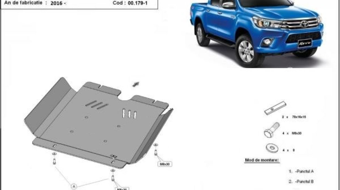 Scut cutie de viteze din aluminiu 6mm Toyota Hilux Revo 2016-2021