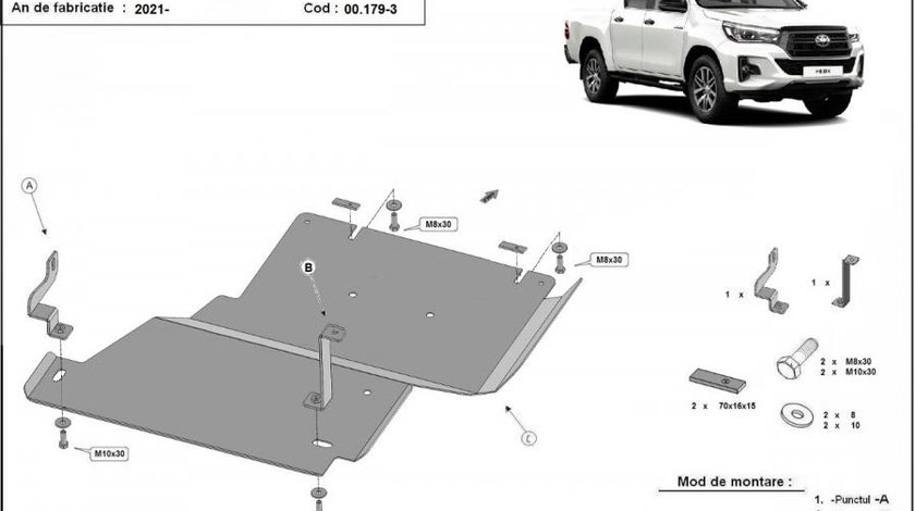 Scut diferential din aluminiu 6mm Toyota Hilux Invincible 2021-prezent