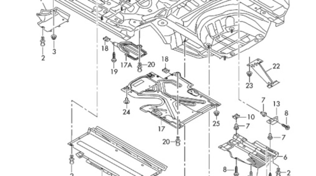 Scut inferior locas roata rezerva Audi A4 B8 2.0 TDI CAG Sedan 2009 OEM 8K0825219