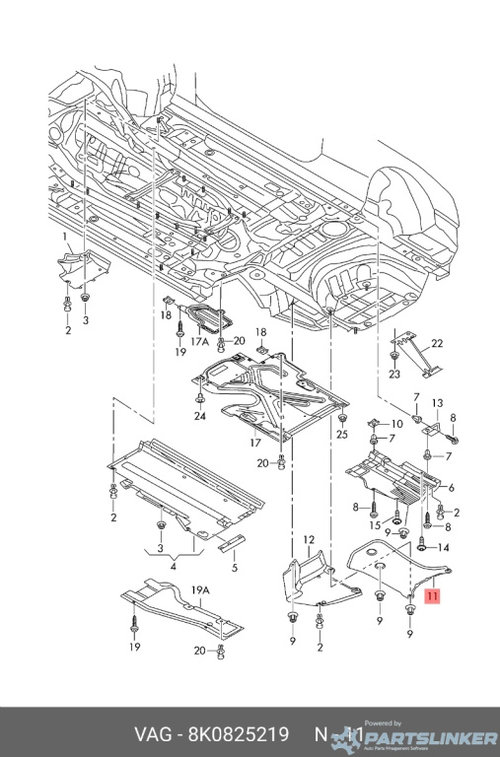 Scut inferior portbagaj Audi A4 B8 (8K) Avant 2011 2.0 TDI OEM 8K0825219