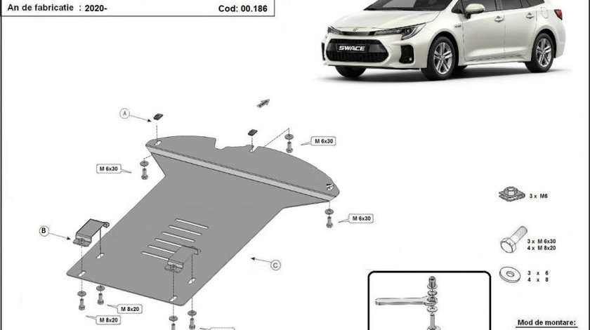 Scut metalic antifurt catalizator Suzuki Swace 2020-prezent