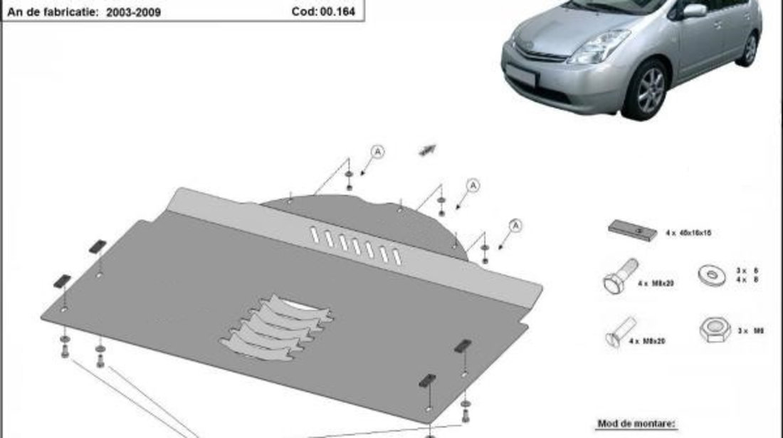 Scut metalic antifurt catalizator Toyota Prius 2003-2009