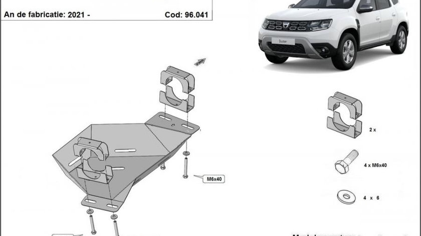 Scut metalic clapeta EGR Dacia Duster 2021-prezent