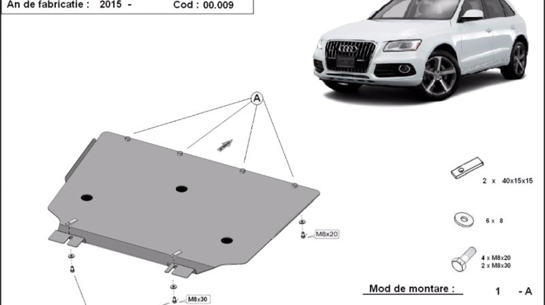 Scut metalic cutie de viteze Audi Q5 2008-2017