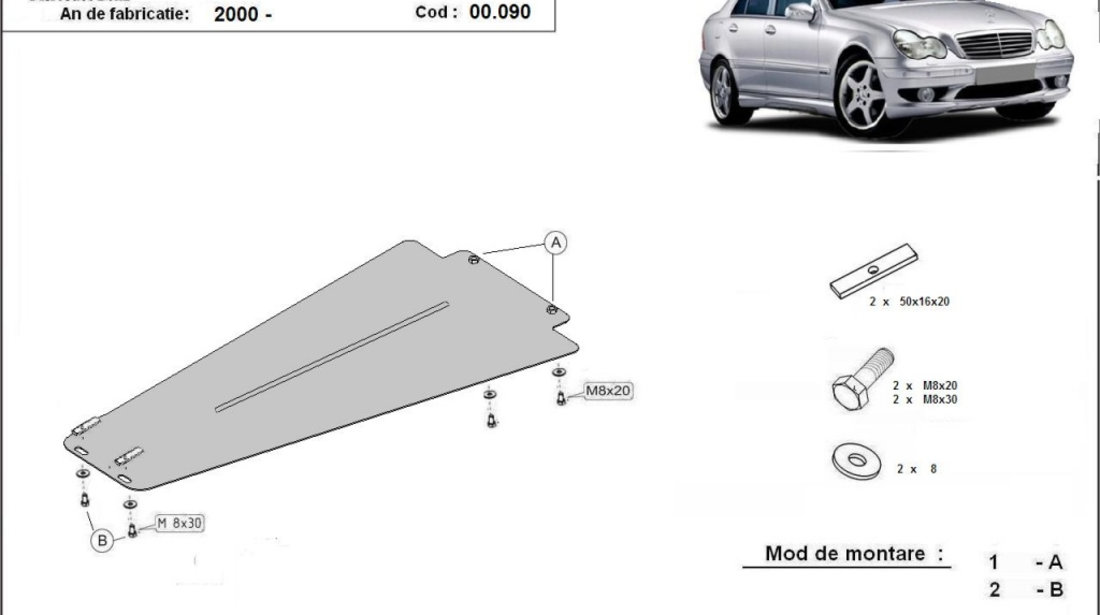 Scut metalic cutie de viteze automata Mercedes C-Class W203 2000-2007