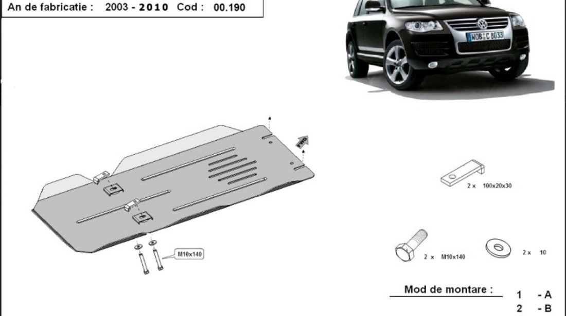 Scut metalic cutie de viteze Automata sau Manuala VW Touareg 2003-2006