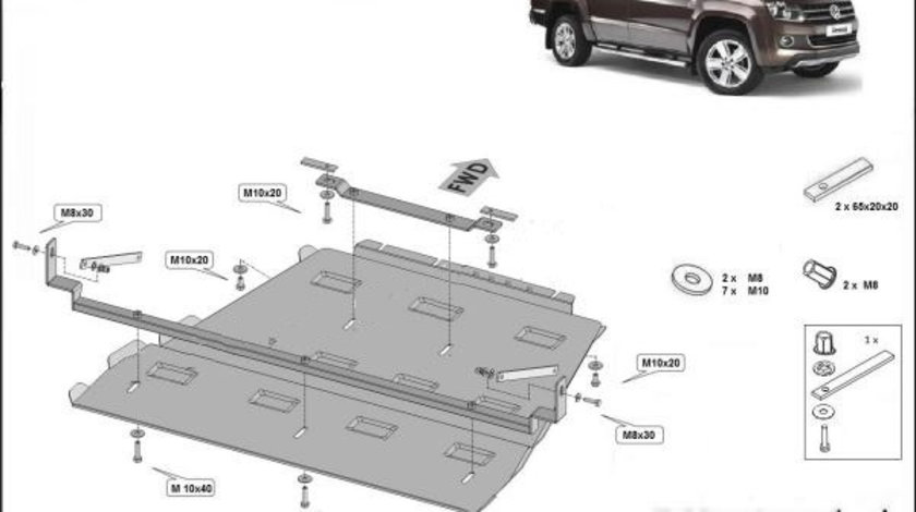 Scut metalic cutie de viteze automata V6 VW Amarok 2016-2022