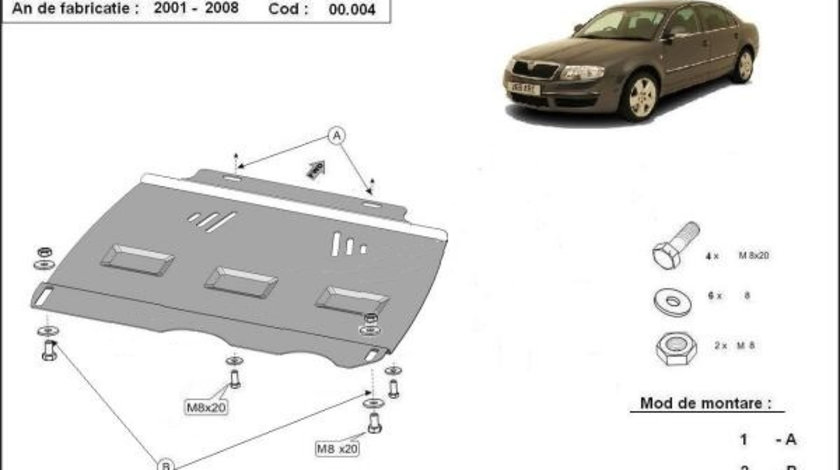 Scut metalic cutie de viteze manuala Skoda Superb 3U 2002-2008