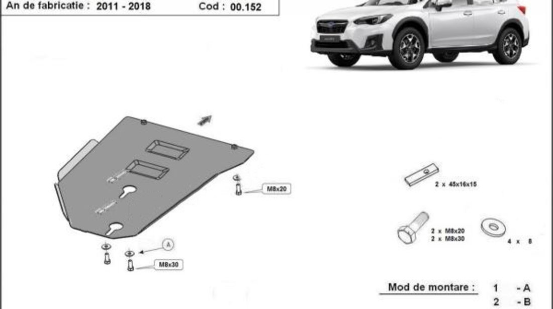 Scut metalic cutie de viteze Manuala Subaru XV 2012-2017