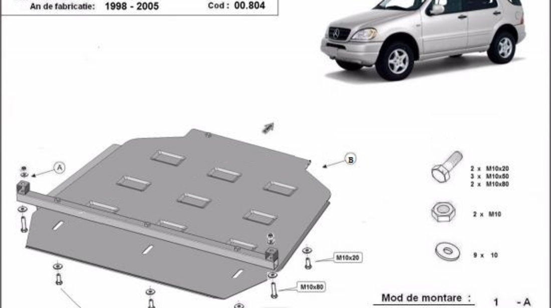 Scut metalic cutie de viteze Mercedes ML W163 1998-2005