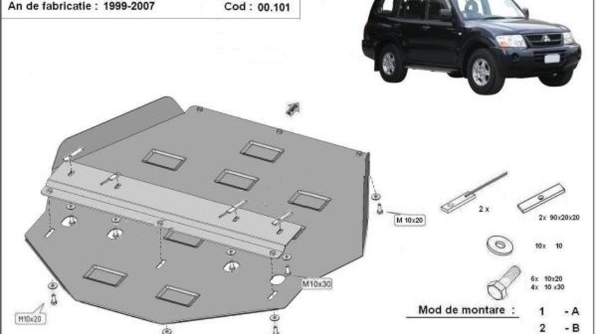 Scut metalic cutie de viteze Mitsubishi Pajero 3 (V60, V70) Vers. 2.0 1998-2007