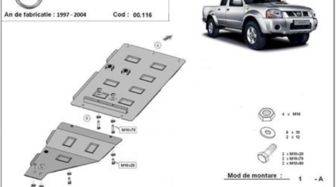 Scut metalic cutie de viteze Nissan Navara D22 1997-2004