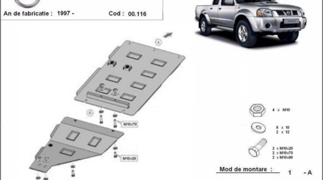 Scut metalic cutie de viteze Nissan Pick Up D22 1997-2005