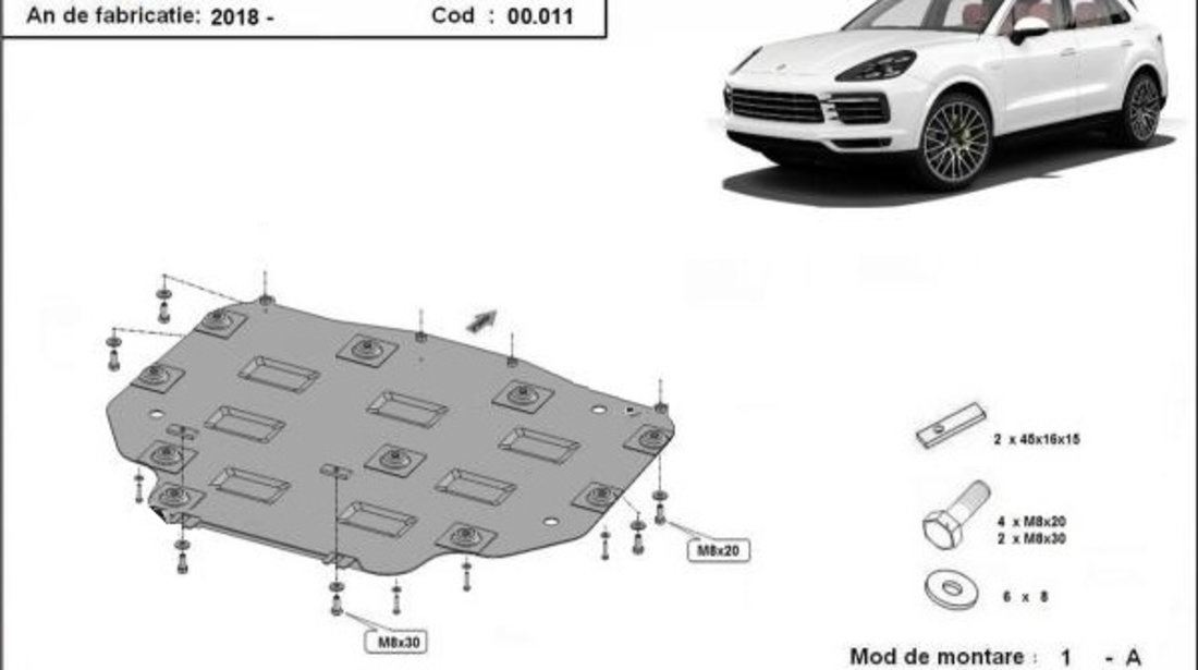 Scut metalic Cutie de Viteze Porsche Cayenne 2017-prezent