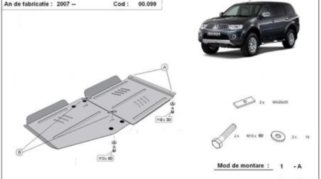 Scut metalic cutie de viteze si diferential Mitsubishi Pajero Sport 2 2007-prezent