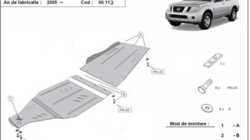 Scut metalic cutie de viteze si diferential Nissan Pathfinder 2005-2014