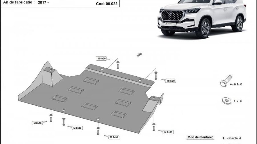 Scut metalic cutie de viteze Ssangyong Rexton 2017-prezent