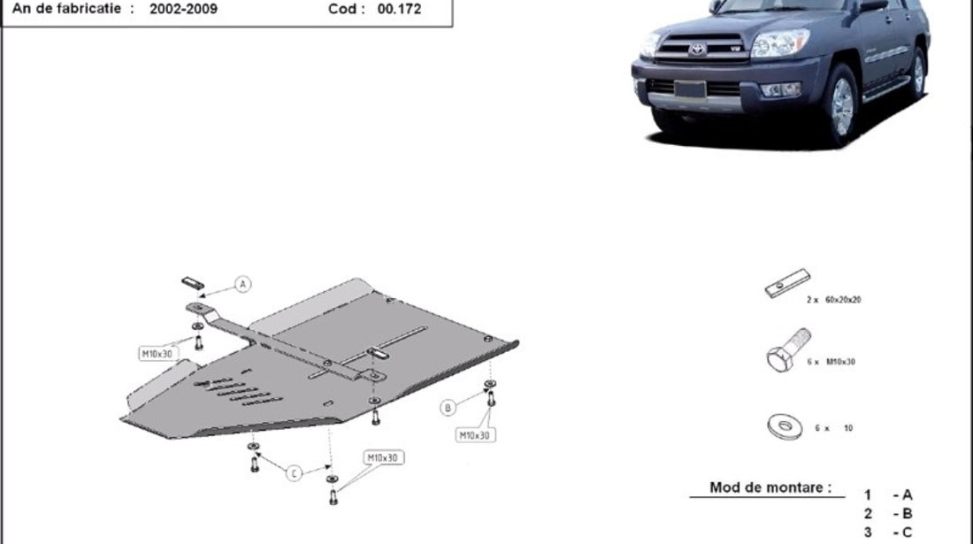 Scut metalic cutie de viteze Toyota 4Runner 2002-2009