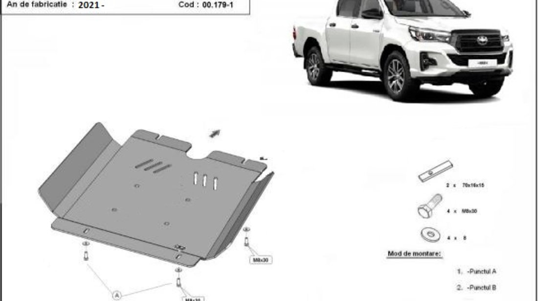Scut metalic cutie de viteze Toyota Hilux Invincible 2021-prezent