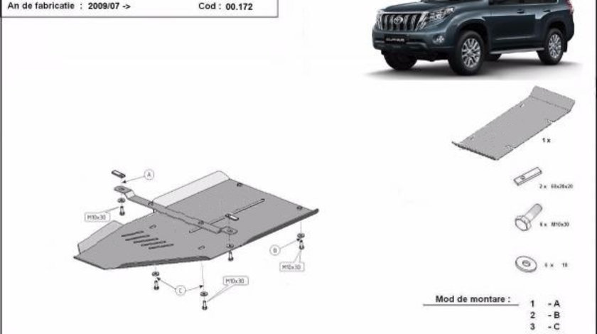 Scut metalic cutie de viteze Toyota Land Cruiser J150/J155 2009-prezent