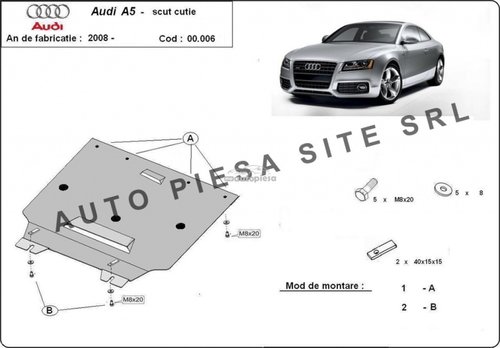 Scut metalic cutie viteze Audi A5 fabricat incepand cu 2007 APS-00,006 piesa NOUA