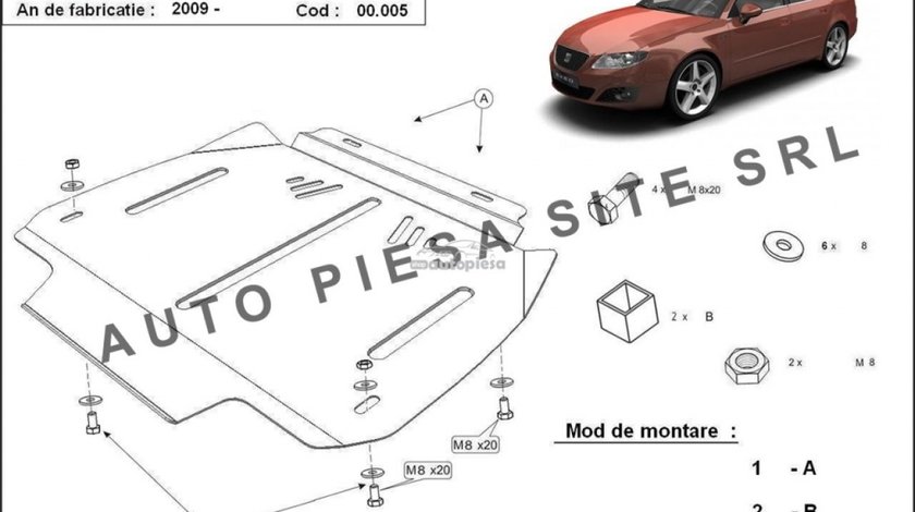 Scut metalic cutie viteze automata Seat Exeo fabricat incepand cu 2009 APS-00,005 piesa NOUA