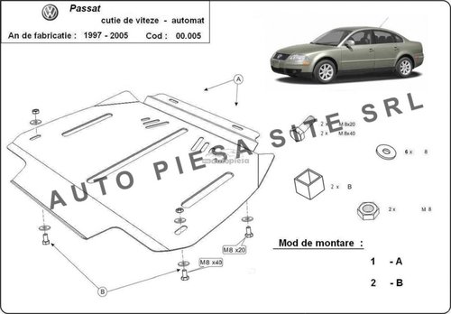 Scut metalic cutie viteze automata VW Passat (3B3, 3B6) fabricat in perioada 2001 - 2005 APS-00,005 ...