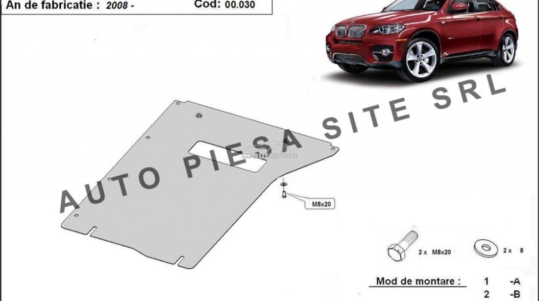 Scut metalic cutie viteze BMW X6 E71 / E72 fabricat incepand cu 2008 APS-00,030 piesa NOUA