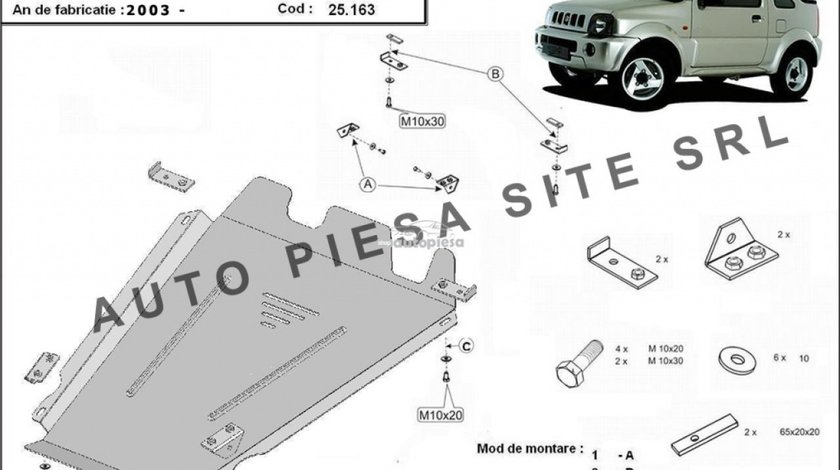 Scut metalic cutie viteze + diferential Suzuki Jimny fabricat incepand cu 2003 APS-25,163 piesa NOUA