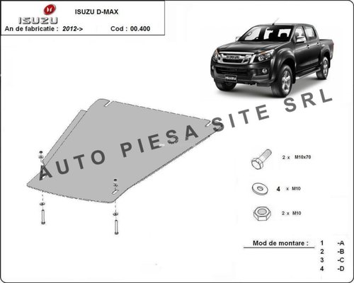 Scut metalic cutie viteze Isuzu D-Max fabricat incepand cu 2012 APS-00,400 piesa NOUA