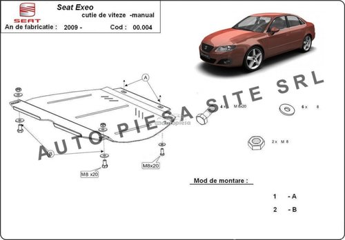 Scut metalic cutie viteze manuala Seat Exeo fabricat incepand cu 2009 APS-00,004 piesa NOUA