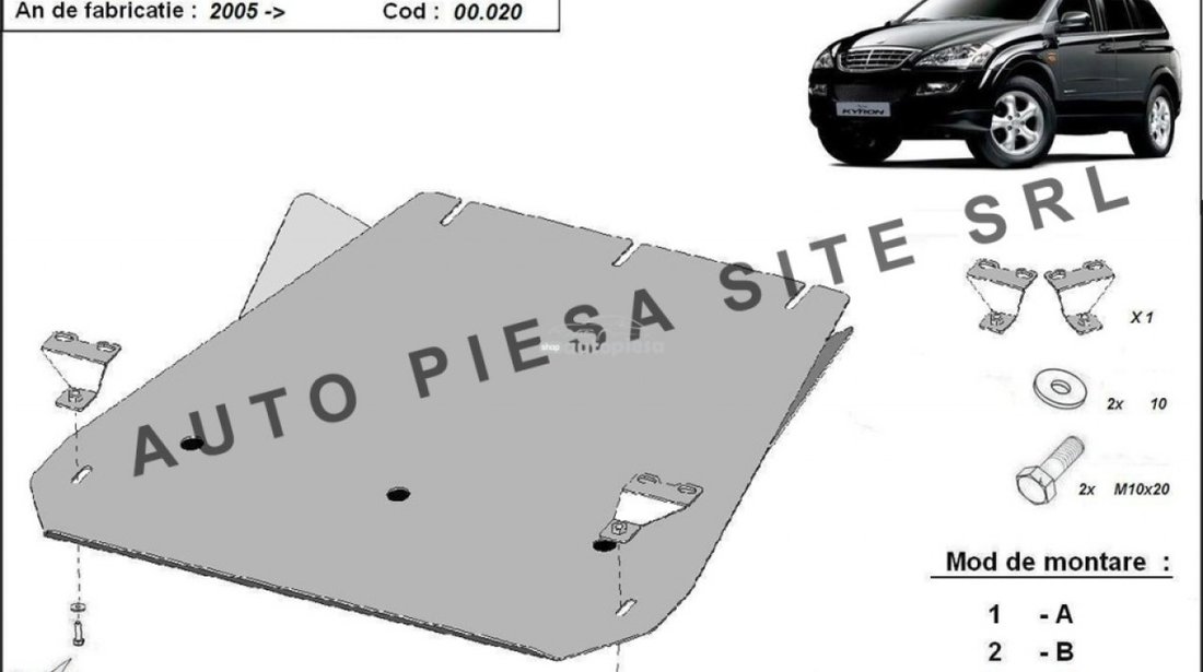 Scut metalic cutie viteze SsangYong Kyron fabricat incepand cu 2005 APS-00,020 piesa NOUA