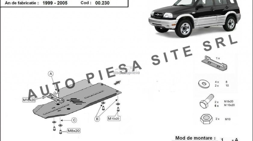 Scut metalic cutie viteze Suzuki Grand Vitara fabricat in perioada 1999 - 2005 APS-00,230 piesa NOUA