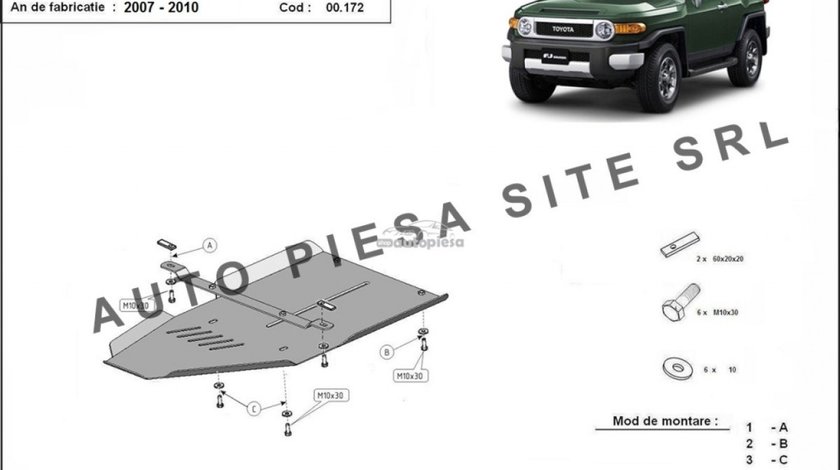 Scut metalic cutie viteze Toyota FJ Cruiser fabricata incepand cu 2007 - 2010 APS-00,172 piesa NOUA