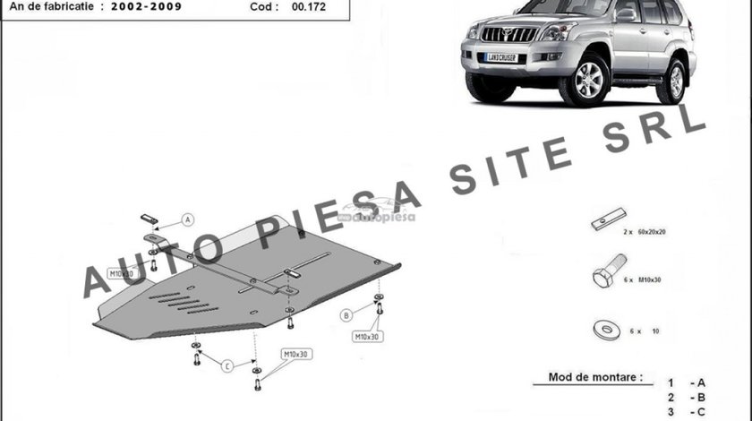 Scut metalic cutie viteze Toyota Land Cruiser fabricata in perioada 2002 - 2009 APS-00,172 piesa NOUA