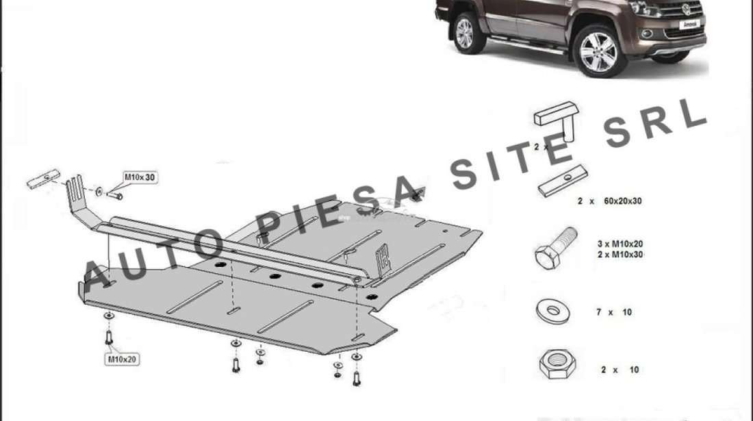 Scut metalic cutie viteze VW Amarok fabricat incepand cu 2010 APS-00,300 piesa NOUA