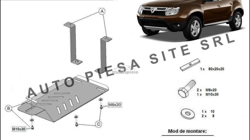 Scut metalic diferential Dacia Duster 4X4 fabricata incepand cu 2014 APS-00.041UJ piesa NOUA