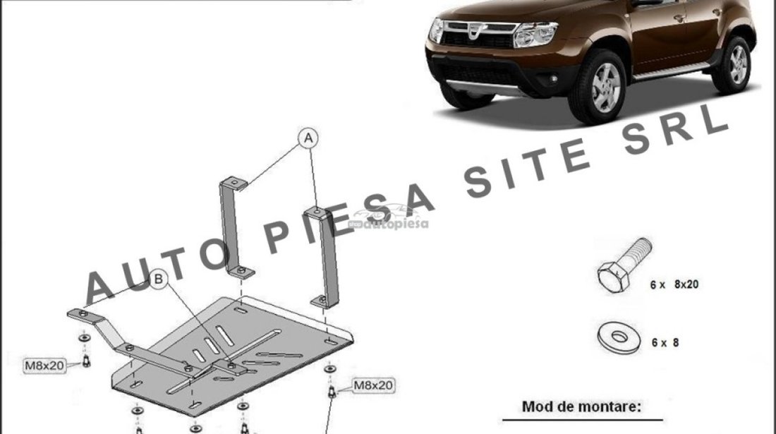 Scut metalic diferential Dacia Duster 4X4 fabricata in perioada 2010 - 2013 APS-00,041 piesa NOUA