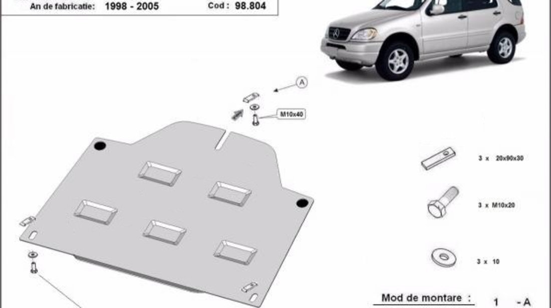 Scut metalic diferential Mercedes ML W163 1998-2005