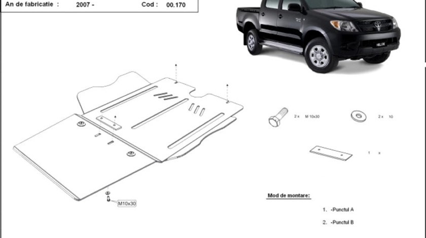 Scut metalic diferential si cutie de viteze Toyota Hilux 2005-2015