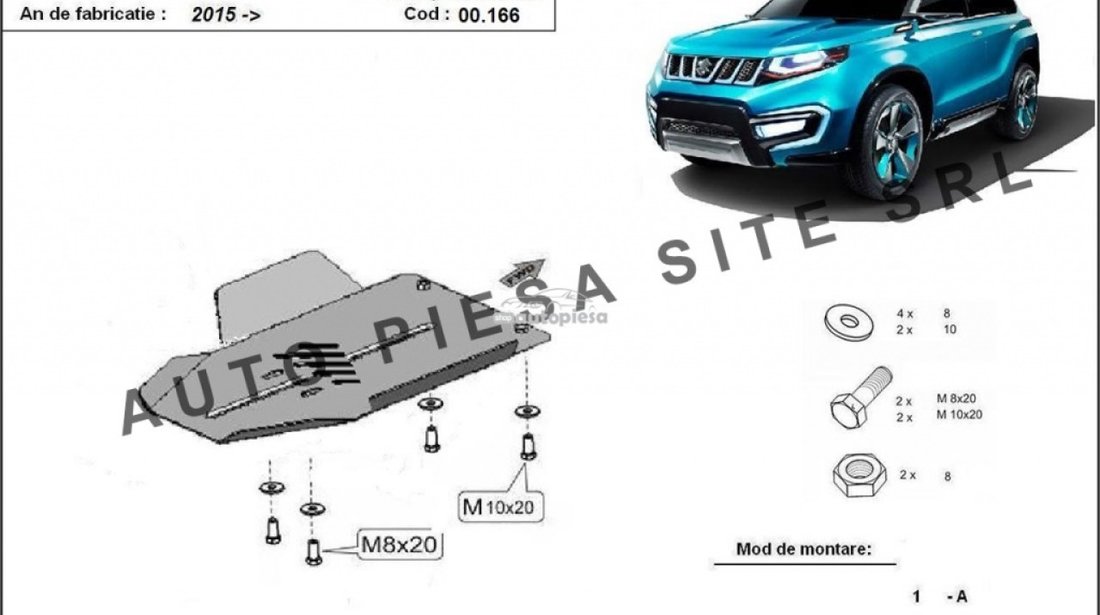 Scut metalic diferential spate Suzuki Vitara 4X4 fabricat incepand cu 2015 APS-00,166 piesa NOUA