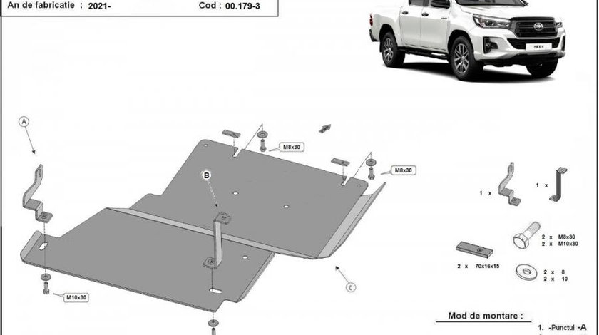 Scut metalic diferential Toyota Hilux Invincible 2021-prezent