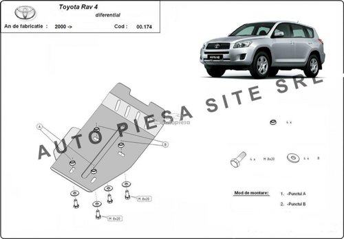 Scut metalic diferential Toyota Rav 4. fabricata in perioada 2000 - 2006 APS-00,174 piesa NOUA