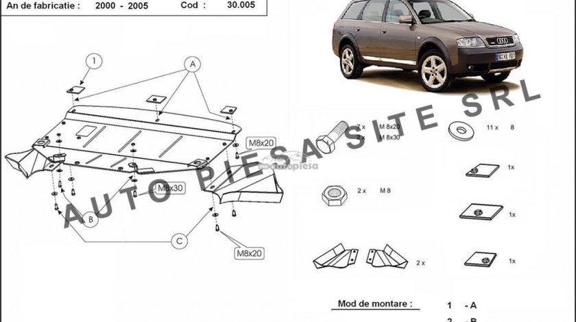 Scut metalic motor Audi Allroad fabricat in perioada 1999 - 2005 APS-30,005 piesa NOUA